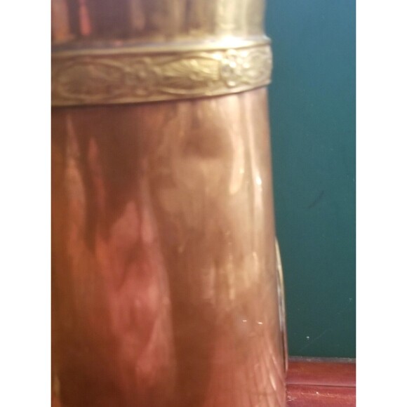 Vintage Copper & Brass Pitcher Aztec Mayan Calendar 9"x8.5"x4.25 - Picture 12 of 12